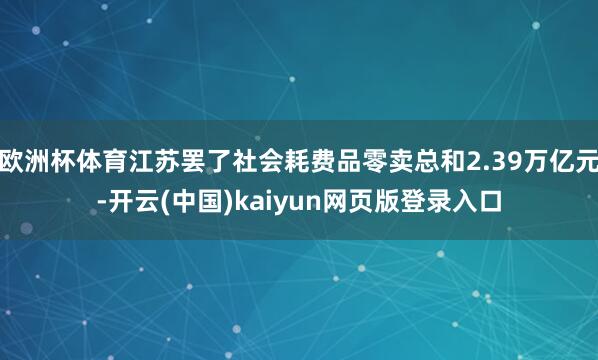 欧洲杯体育江苏罢了社会耗费品零卖总和2.39万亿元-开云(中国)kaiyun网页版登录入口